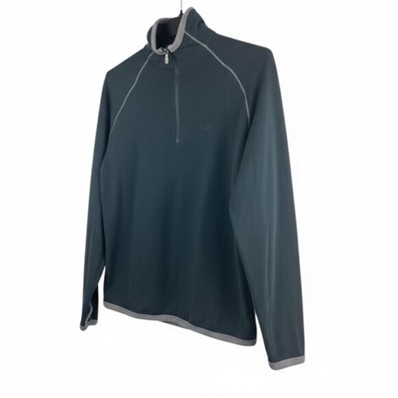 Icebreaker Sport 360 Merino Wool 1/4 Zip Hoodie Pullover Black Gray Trim Size XL - Picture 1 of 11